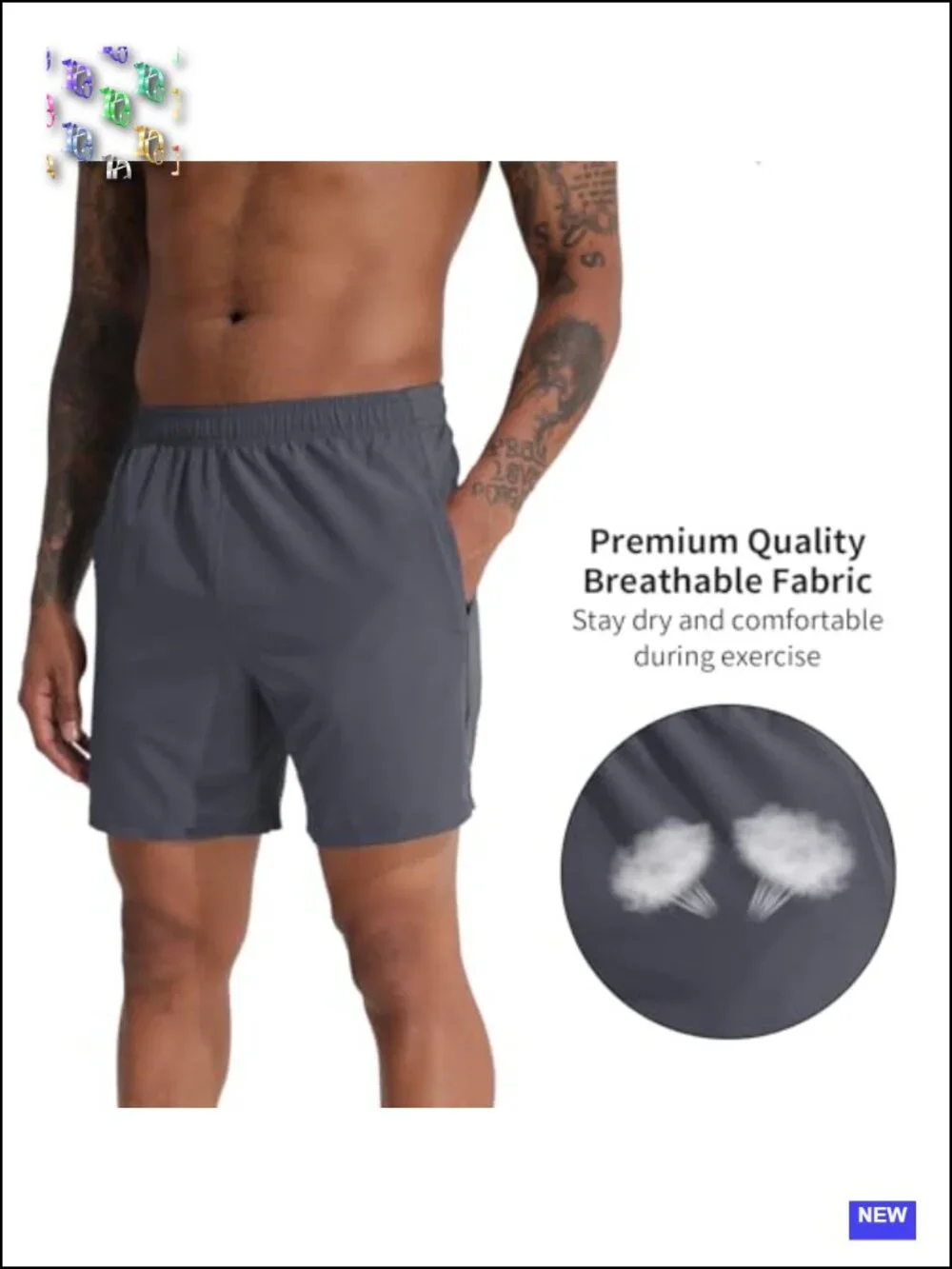 2 Pack Men's Athletic Shorts Quick Dry Running Workout with Pockets